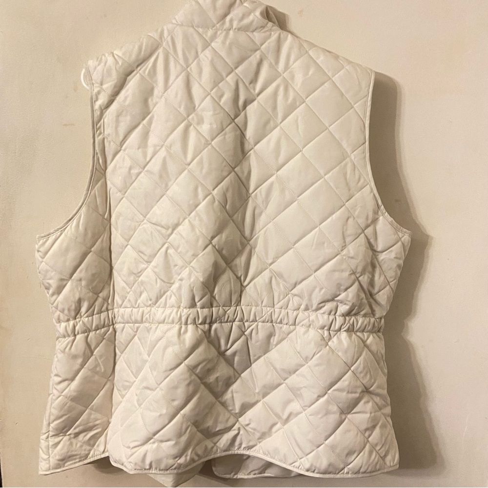 St. John's Bay Womens New Plus Midweight Quilted Vest in Ivory. - Picture 5 of 7